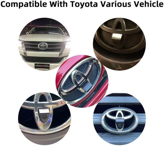Alt view image 4 of 5 - Triplinger Car Front View Camera Vehicle Logo Embedded Camera for Toyota Prado Highlander Land Cruis 4Runner Fortuner Camry Corolla Yaris REIZ Waterproof IP67 Wide Degree AHD 1080P/CCD 720P (Middle)