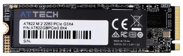 Main image of ATTECH AT622 256GB Gen3x4 NVMe M.2 SSD, Up to 3500MB/s, M2 2280 Internal Solid State Drive (256.0, GB)