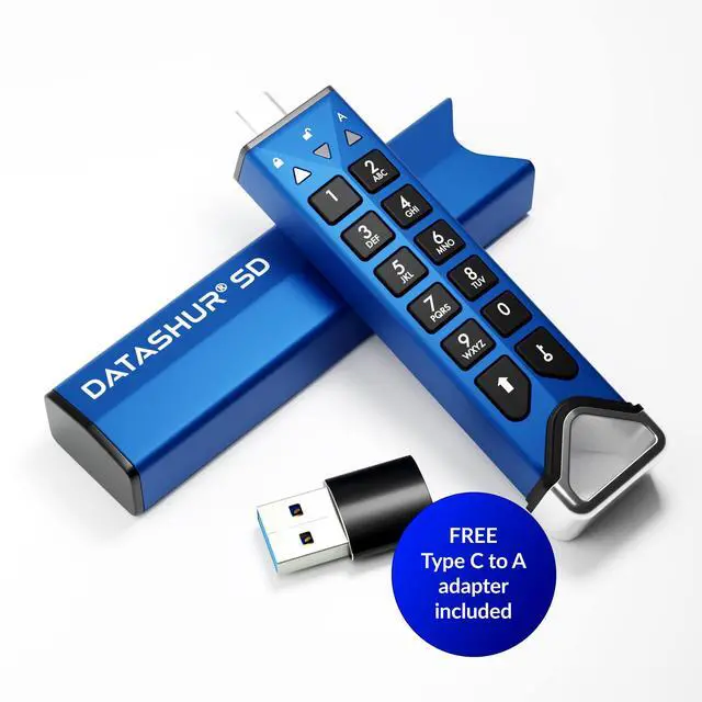 Alt view image 3 of 5 - 2 Pack iStorage datAshur SD Encrypted USB Flash Drive with Removable iStorage microSD Cards (Sold Separately), Password Protected, Secure Collaboration, FIPS Compliant