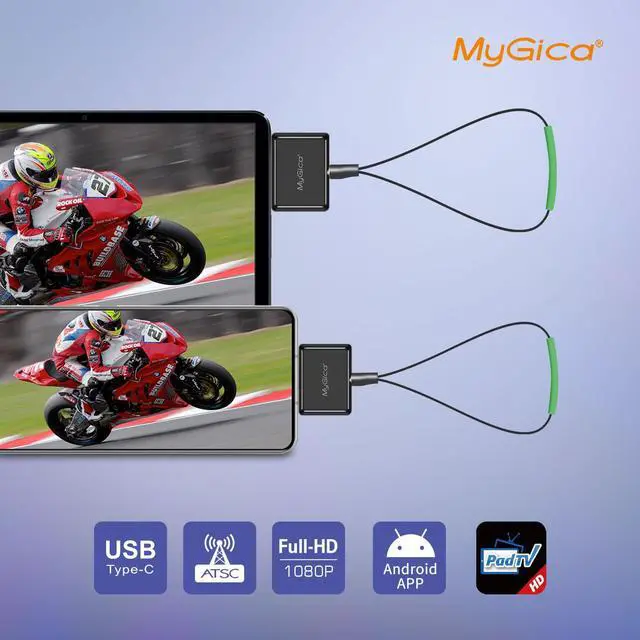 Alt view image 4 of 5 - USB Type-C TV Tuner Card, Watching Record Digital Live TV Anywhere, Freeview HD TV Receiver, Recast Wireless HDTV Stick Tuner Adapter, USB TV Antenna for Android Phone Tablet, No Internet Need