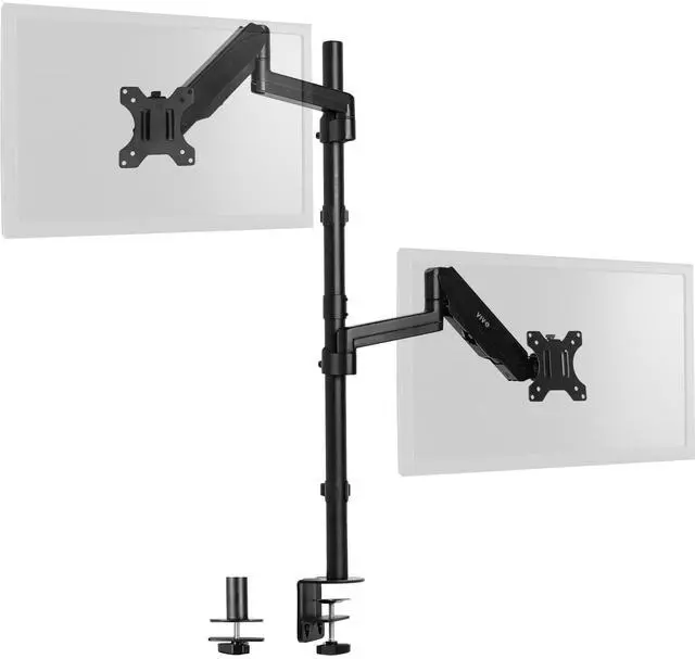 Main image of VIVO Dual Monitor Arm Extra Tall Mount for Screens up to 32 inches, Pneumatic Height Adjustment, Full Articulating Heavy Duty VESA Stand with Desk C-clamp and Grommet, STAND-V012K