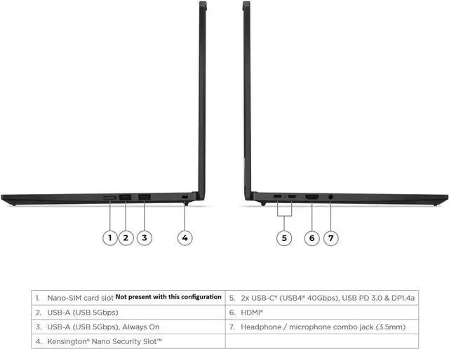 Alt view image 6 of 7 - Lenovo ThinkPad T14S Gen 6 14" Snapdragon X Elite X1E-78-100 32GB 1TB Win11P