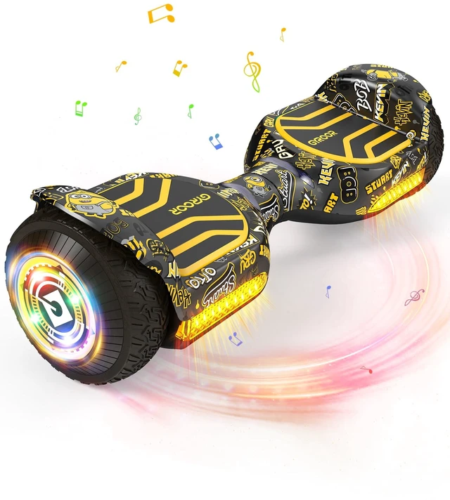 Main image of GYROOR G13 6.5" Kids All-Terrain Hoverboard, UL2272 Certified Self-Balancing Scooter with Bluetooth Speaker & LED Lights, Yellow Minions Collaboration for Kid Beginners