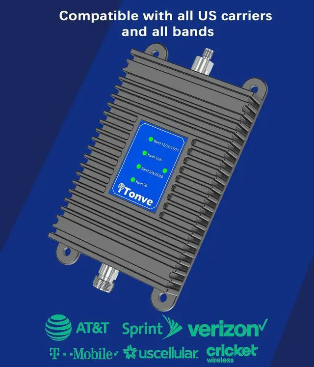 Alt view image 4 of 7 - Tonve Cellular signal booster for home and office up to 5,000 sq ft Enhanced 5G 4G LTE Compatible with all US carriers including Verizon AT&T T-Mobile FCC certified
