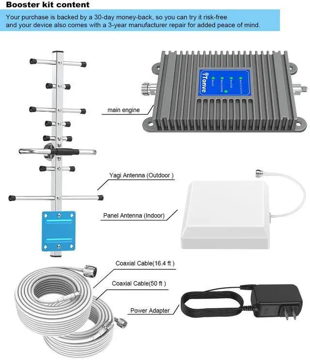 Alt view image 7 of 7 - Tonve Cellular signal booster for home and office up to 5,000 sq ft Enhanced 5G 4G LTE Compatible with all US carriers including Verizon AT&T T-Mobile FCC certified