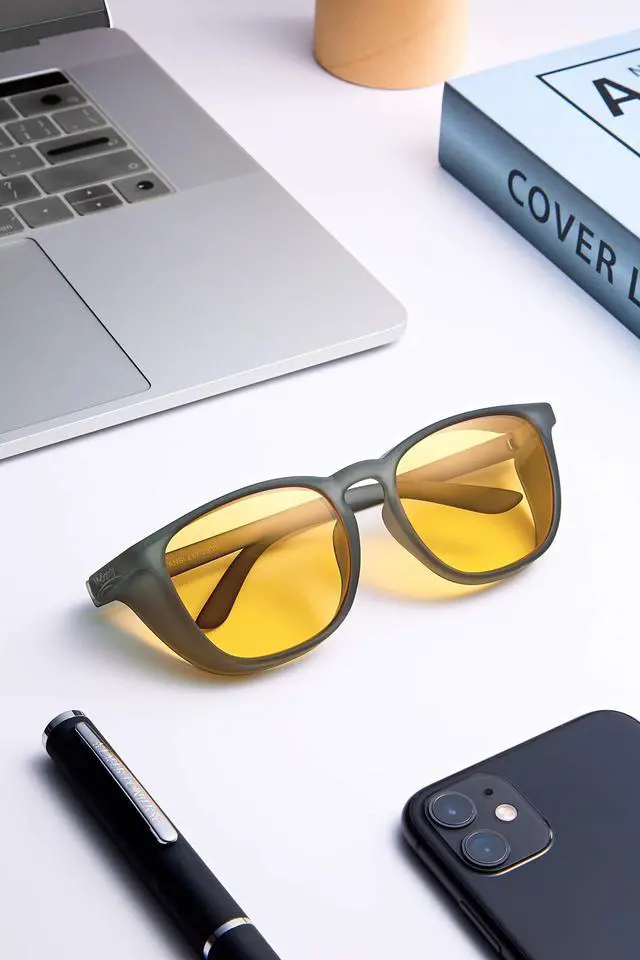 Alt view image 2 of 7 - Stylish Safety Glasses ANSI Z87.1 Certified - Lightweight Protective Eyewear with Blue Light Blocking, Anti-Fog & Adjustable Neck Strap for Work, Computer, Outdoor