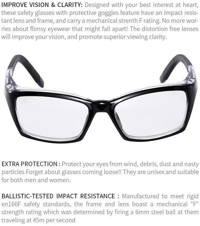 Alt view image 4 of 7 - Mysandy Anti-Fog Safety Glasses with Rx Insert Compatibility - ANSI Z87.1 Certified, Prescription Lens Ready (Not Over-Glasses), Adjustable Fit for Woodworking, Welding, Labs