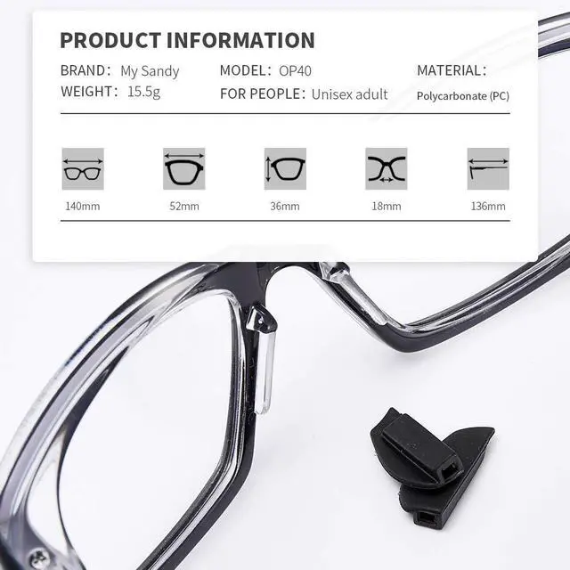 Alt view image 6 of 7 - MYSANDY Stylish Safety Glasses for Work ANSI Z87.1 Mens Safety Glasses Blue Light Blocker