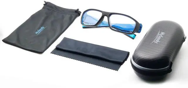 Alt view image 6 of 7 - Mysandy Mens Dark Safety Glasses Anti Fog Eye Protection/Medium size /Rubber Nose Pad /Impact Protection(Blue)