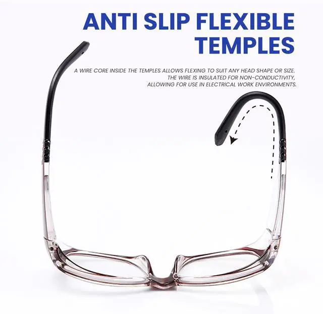 Alt view image 6 of 7 - MYSANDY ANSI Z87.1 Safety Glasses for Women - Anti Fog & Impact Resistant, Blue Light Blocking Lab Glasses with Clear Lens (Red Frame, Lightweight)