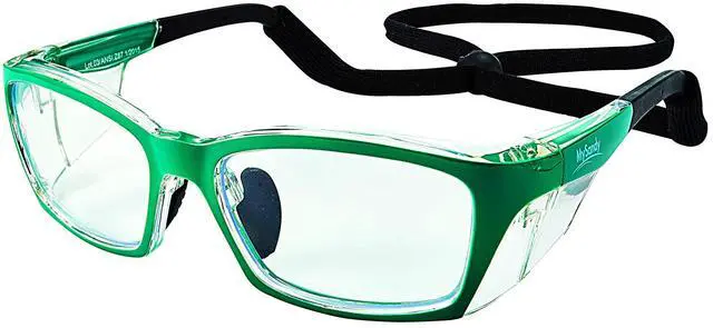 Main image of Mysandy ANSI Z87.1 Certified Safety Glasses - Lightweight Green Protective Eyewear with Adjustable Nose Pad, Anti-Fog & Blue Light Blocking for Computer Work
