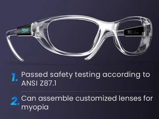 Alt view image 2 of 7 - Mysandy Lab Clear Safety Glasses for Men Women for Computer Eye Strain anti fog non prescription glasses