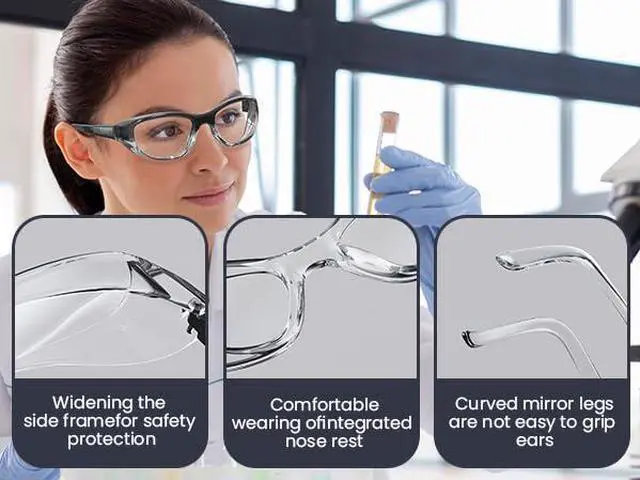 Alt view image 5 of 7 - Mysandy Lab Clear Safety Glasses for Men Women for Computer Eye Strain anti fog non prescription glasses