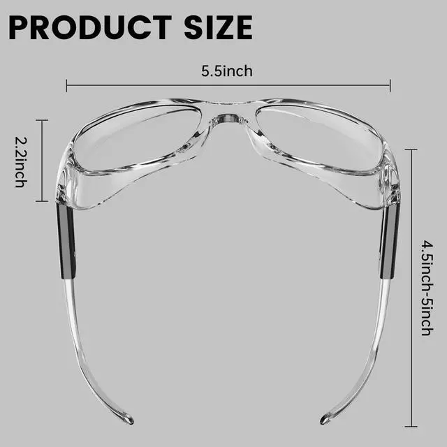 Alt view image 4 of 7 - Mysandy Lab Clear Safety Glasses for Men Women for Computer Eye Strain anti fog non prescription glasses