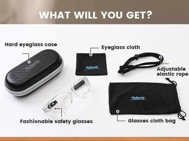 Alt view image 7 of 7 - Mysandy Lab Clear Safety Glasses for Men Women for Computer Eye Strain anti fog non prescription glasses