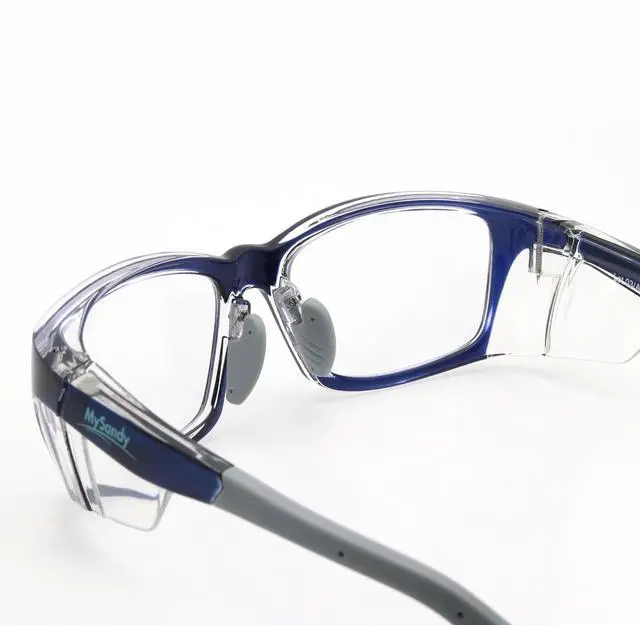 Alt view image 7 of 7 - ANSI Z87.1 Safety Glasses with Side Shields & RX Insert, Anti Fog/Blue Light PC Lens, Adjustable Nose Pads + Retainer Strap, Lightweight Fashion Eyewear (Case & Kit Included)