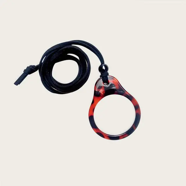 Main image of Mysandy 3X Magnifier Necklace for Seniors - Hands-Free Pocket Magnifying Glass with Leather Cord, Lightweight Reading Aid for Medicine Bottles, Coins & Maps - Anti-Glare Acrylic Lens in Yellow Case
