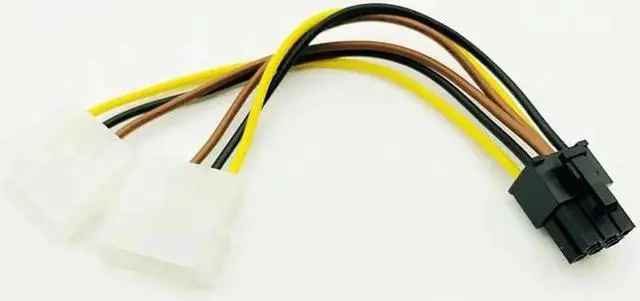 Alt view image 5 of 6 - 2 x Molex To PCI E Power Adapter 4Pin 4 Pin 6 Pin 6Pin Graphics Video Card Converter Cable for Bitcoin Miner Mining