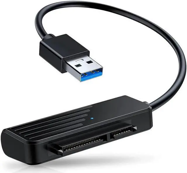 Main image of SATA to USB A Cable, USB 3.0 to SATA III External Hard Drive Adapter for SSD/2.5 1.8 HDD External Converter in Data Transfer, UASP Support (Black)