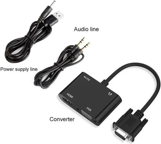 Alt view image 6 of 7 - VGA to HDMI VGA Adapter, VGA Splitter 1 VGA in HDMI VGA 2 Out (VGA HDMI Interface Display at The Same time), VGA to HDMI VGA Adapter for Computer, Desktop, Laptop, PC, Monitor, Projector