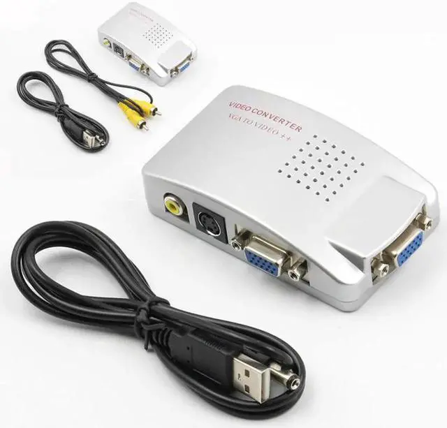 Main image of PC VGA to TV AV RCA Signal Adapter Converter Video Switcher Box VGA to TV Monitor Video Signal Converter TV Box for Laptop PC