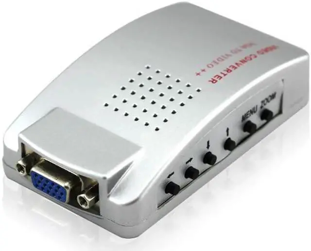 Alt view image 6 of 6 - PC VGA to TV AV RCA Signal Adapter Converter Video Switcher Box VGA to TV Monitor Video Signal Converter TV Box for Laptop PC