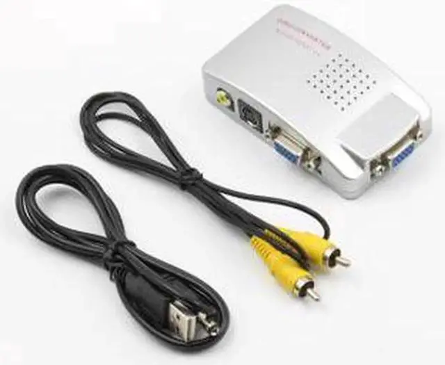 Alt view image 2 of 6 - PC VGA to TV AV RCA Signal Adapter Converter Video Switcher Box VGA to TV Monitor Video Signal Converter TV Box for Laptop PC