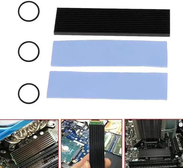 Alt view image 3 of 6 - Aluminum M.2 Hard Disk Heatsink Heat Dissipation Radiator Cooling Silicon Therma Pads Cooler for M2 NGFF 2280 PCI E NVME SSD