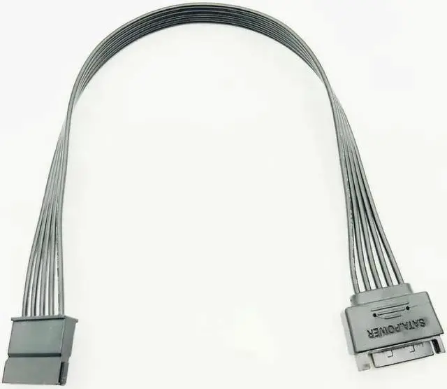 Alt view image 3 of 6 - 30CM Black Single Sleeved SATA 15Pin Male to Female Power Extension Cable HDD SSD Power Supply Cable SATA Power Cable for PC