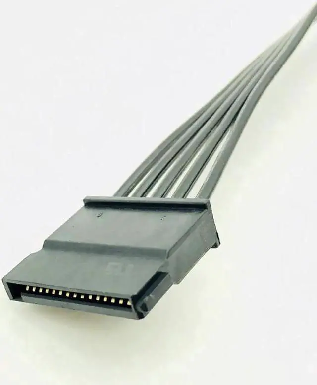 Alt view image 5 of 6 - 30CM Black Single Sleeved SATA 15Pin Male to Female Power Extension Cable HDD SSD Power Supply Cable SATA Power Cable for PC