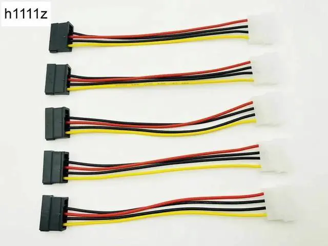 Main image of 5PCS SATA Power Cable IDE to Serial ATA SATA HDD Hard Drive Power Adapter Cable Cord 15Pin SATA to 4Pin IDE Power for BTC Mining