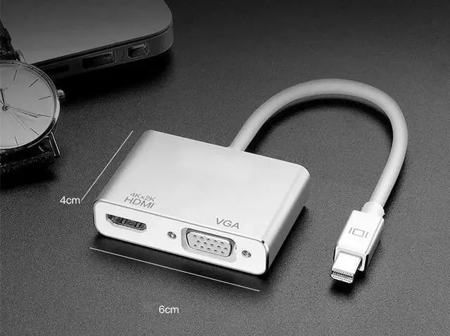 Main image of Thunderbolt 2 HUB Mini DisplayPort to HDMI 4k VGA Adapter thunderbolt DOCK 2 in 1 Cable for Mac MacBook Pro Air Surface Pro