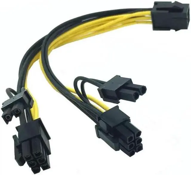 Alt view image 6 of 6 - 6pin PCI Express to PCIe 8 (6+2) pin & 6pin Motherboard Graphics Video Card PCI e GPU VGA Splitter Hub Power Cable