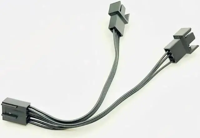 Alt view image 3 of 6 - 4Pin Fan PWM Cable 1 to 2 way 4 Pin 3Pin Power Supply Extension Cable 4P Cooler Port Multiplier Female to Male Cooling Fan Cable
