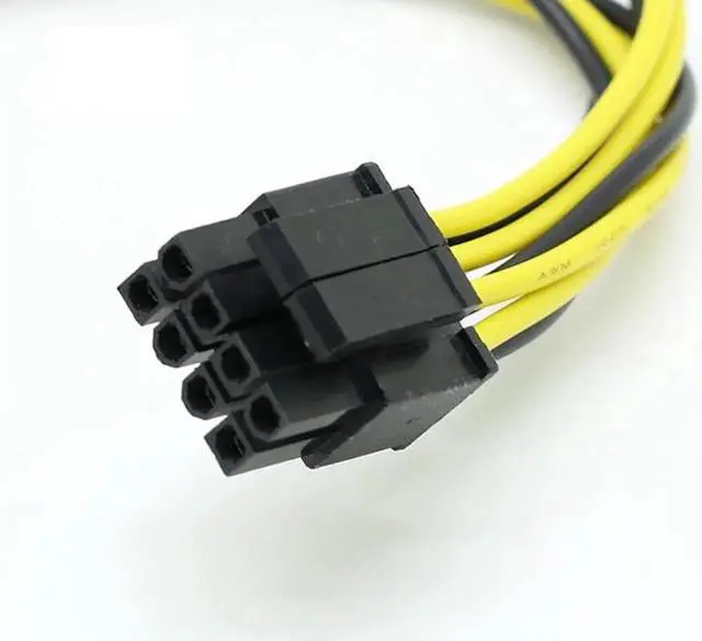 Alt view image 2 of 4 - Dual SATA 15pin to 8pin Graphic Card Power Adapter Cable 20cm PCIE SATA Power Supply Cable 8p to SATA for Bitcoin Miner Mining
