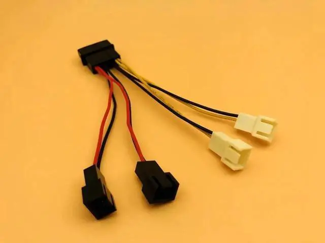 Alt view image 2 of 5 - Computer Cooling Fan Power Cables 4Pin Molex to 3Pin Fan Power Cable Adapter Connector 12v*2/5v*2 for CPU PC Case Fan Cables