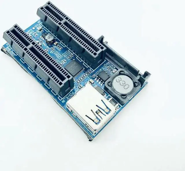 Alt view image 5 of 6 - PCI Express Connector PCI E Riser PCIE X1 to X4 Riser PCI E Riser Card SATA Power 30cm PCI E Extension Cable