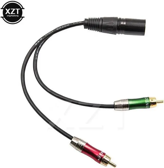 Alt view image 2 of 5 - 3pin XLR Male to 2 RCA Male Audio Adapter Cable Metal Audio Connector Cable Cord for Microphone TV DVD Stereo Audio Amplifier