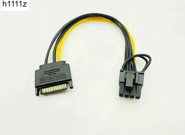 Main image of Single SATA 15pin to 8pin(6+2) Powr Adapter Cable 20cm PCI E SATA Power Supply Cable 15 pin to 8 pin cable for BTC Miner Mining