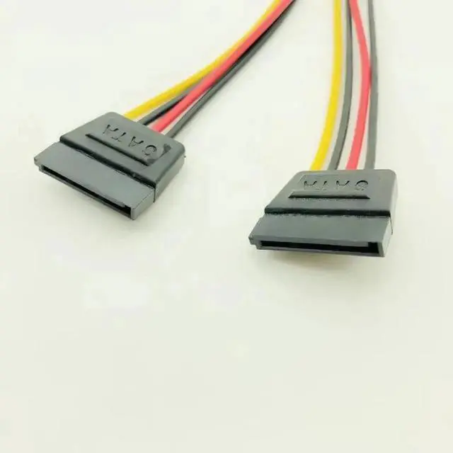 Alt view image 2 of 6 - Computer Cables & Connectors Molex 4pin IDE to Dual SATA 15Pin Power Cable Y Splitter Hard Drive Power Supply 4Pin to SATA Cable