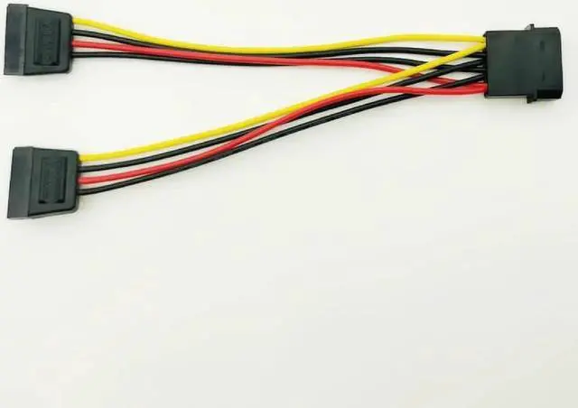 Alt view image 4 of 6 - Computer Cables & Connectors Molex 4pin IDE to Dual SATA 15Pin Power Cable Y Splitter Hard Drive Power Supply 4Pin to SATA Cable