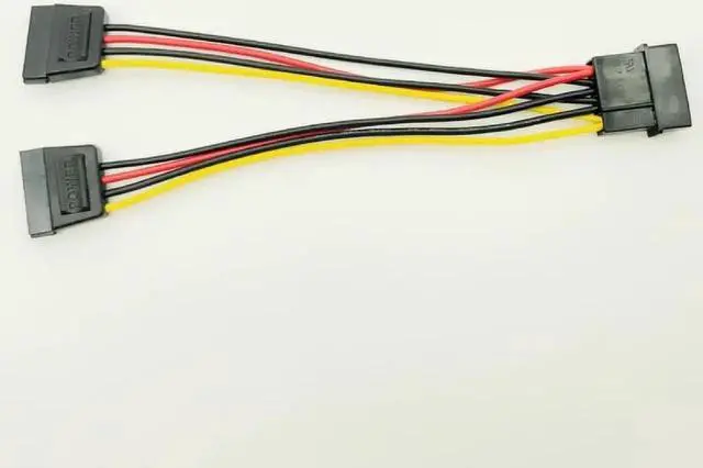 Alt view image 5 of 6 - Computer Cables & Connectors Molex 4pin IDE to Dual SATA 15Pin Power Cable Y Splitter Hard Drive Power Supply 4Pin to SATA Cable