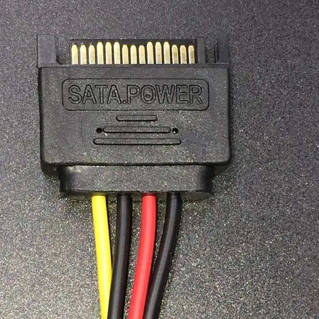 Alt view image 5 of 5 - HDD sata to ide power cable 15Pin SATA Female to Molex IDE 4Pin Male Adapter Extension Hard Drive Power Supply Cable for Mining
