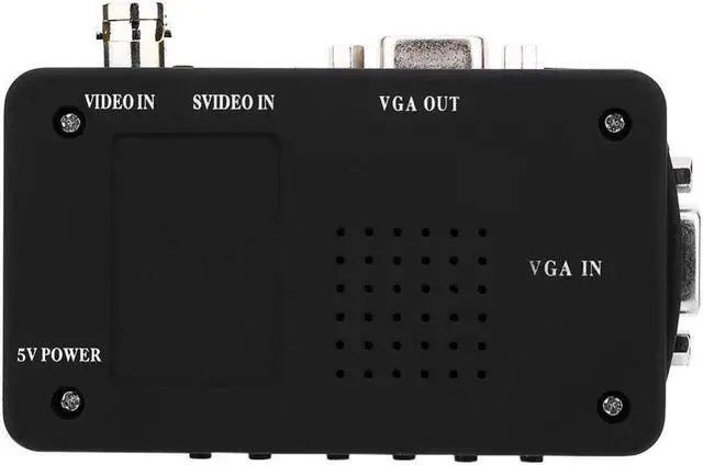 Alt view image 4 of 6 - Black Color TV BNC Composite S-video VGA In to PC VGA LCD Out Converter Adapter Box Media Video Converter