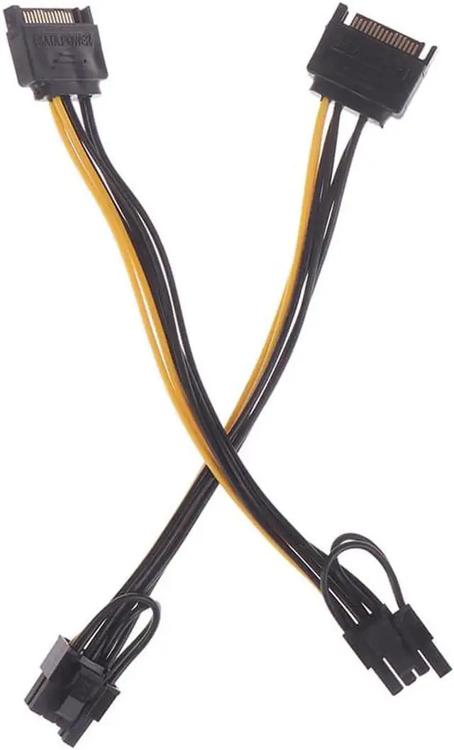 Alt view image 5 of 6 - 1pc 15pin SATA Male to 8pin(6+2) PCI-E Power Supply Cable 20cm SATA Cable 15-pin to 8 pin cable Wire for Graphic Card