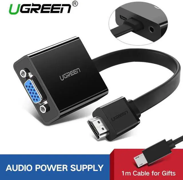 Main image of Ugreen HDMI to VGA Adapter for PS4 Pro Raspberry Pi 3 2 Chromebook TV HDMI VGA Cable Digital Analog Audio VGA to HDMI Converter