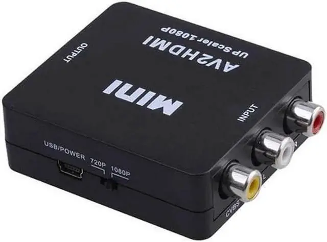 Alt view image 4 of 5 - Mini AV2 HDMI Adapter RCA to HDMI AV to HDMI 1080P AV2HDMI Mini AV to HDMI Converte Signal Converter For DVD, VCR To TV With USB