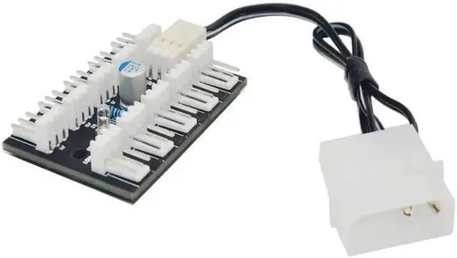 Main image of Computer PC PWM/3pin/colling Fan Hub Fan Speed Controller Power Cable 1 to 10 Fan Splitter for PWM Cooler with Power Indicator