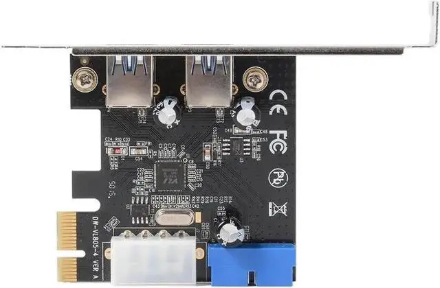 Alt view image 6 of 6 - Desktop PCI-E to USB 3.0 Expansion Card With Interface USB 3.0 Dual Ports 20-pin Front Connector For Windows XP / Vista / 7