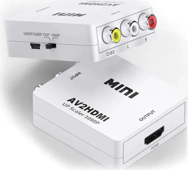 Alt view image 3 of 6 - AV to HDMI converter composite audio and video (CVBS) to HDMI red yellow and white Lotus to HDMI for TV set computer monitor